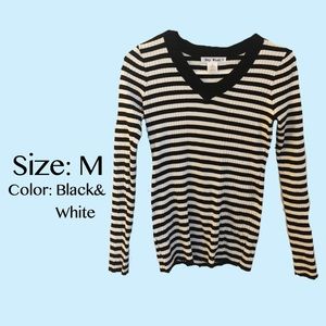 Long sleeve black and white shirt